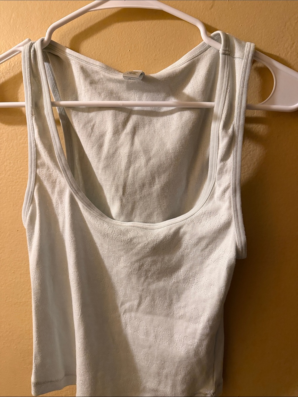 SKIMS Cream pointelle Tank Top — Light Cream